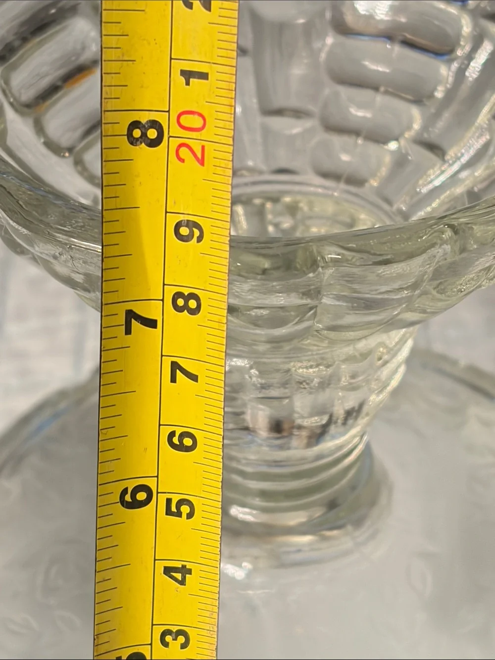 Vintage Clear Glass Compote Pedestal Vase